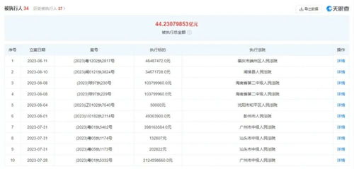 恒大集团被强执2.9亿,累计被执行44亿